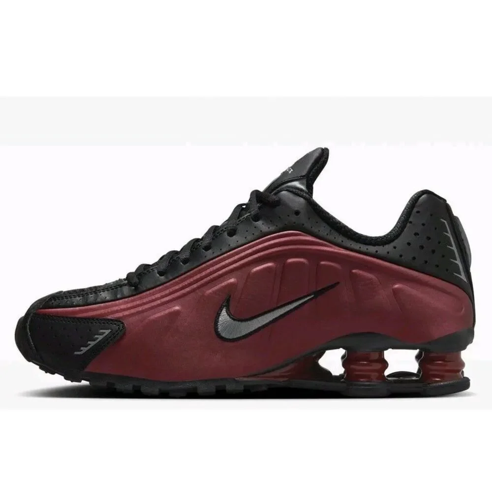 Nike Shox R4 Black Team Red Metallic Silver AR3565-009 Women’s Size 10 Men’s 8.5